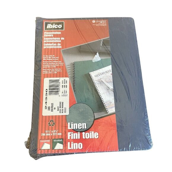 Ibico Linen Presentation Covers Navy Blue 11 1/4" x 8 3/4" 100 Pack New Sealed - Picture 1 of 8